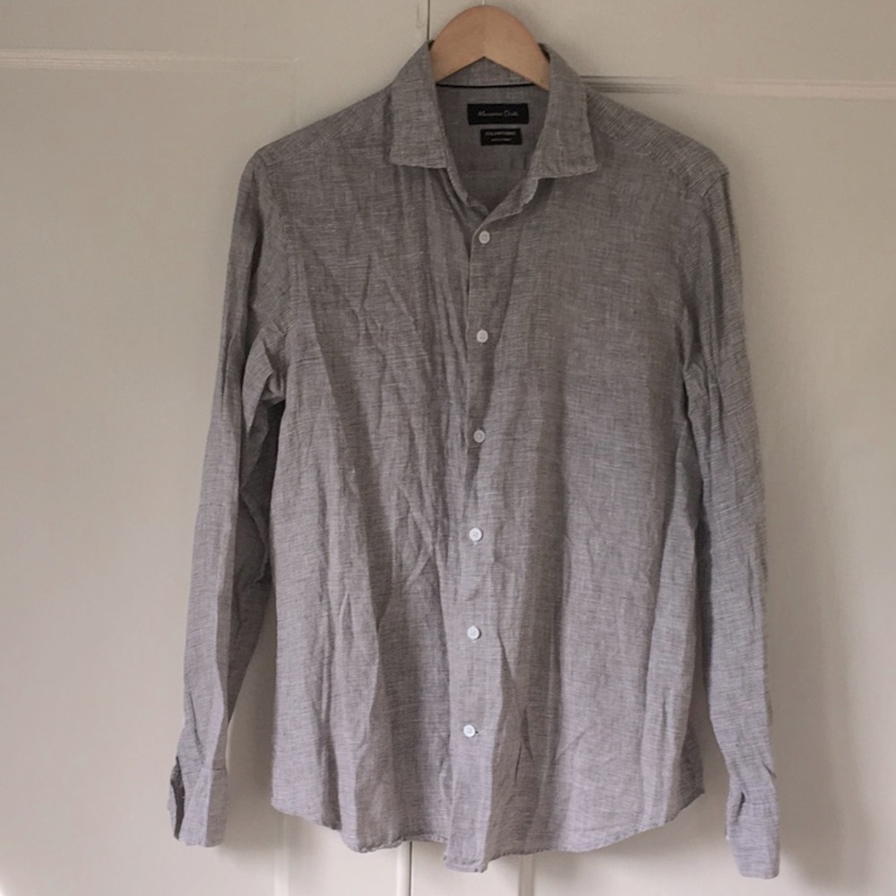 Massimo Dutti Brown Men’s Linen Shirt - Size M
